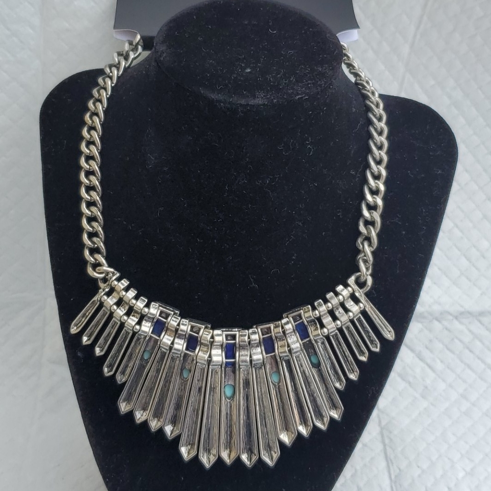 NEW WOMENS AZTEC NECKLACE SILVER SPRING SUMMER - Picture 11 of 14